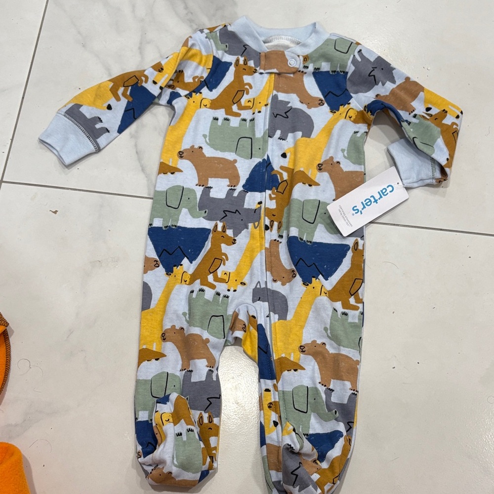 Carter's Multicolor Animal Print Footie